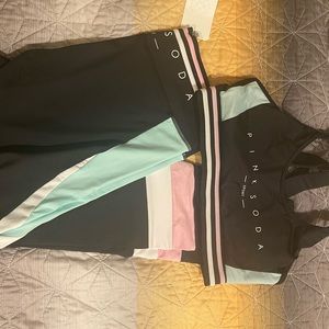 PINK SODA  leggings with bra top